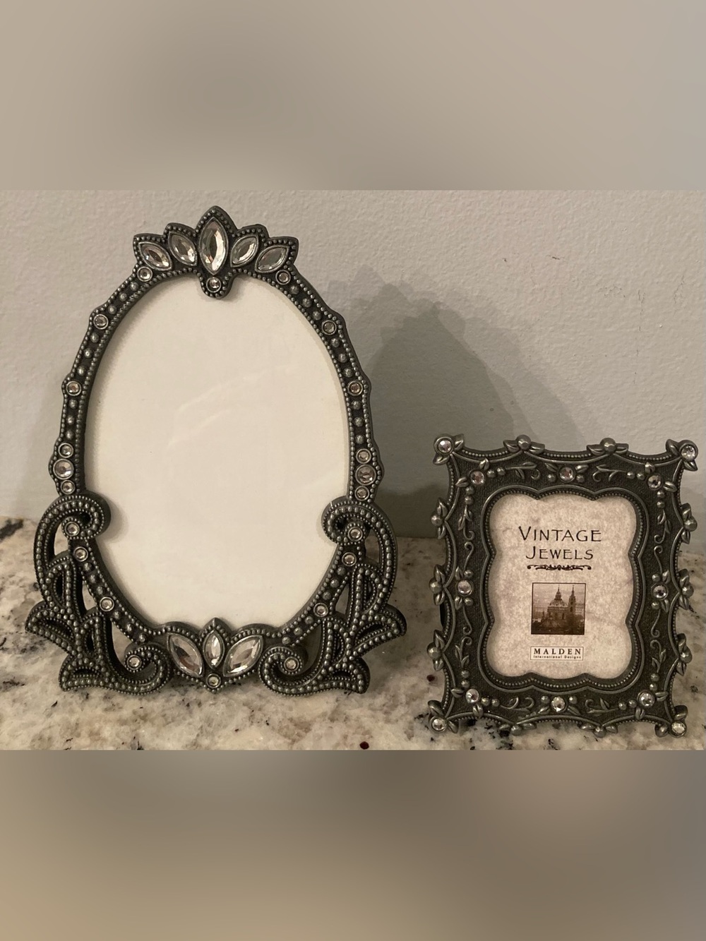 VTG Pewter Tone Gray Ornate Picture Frames